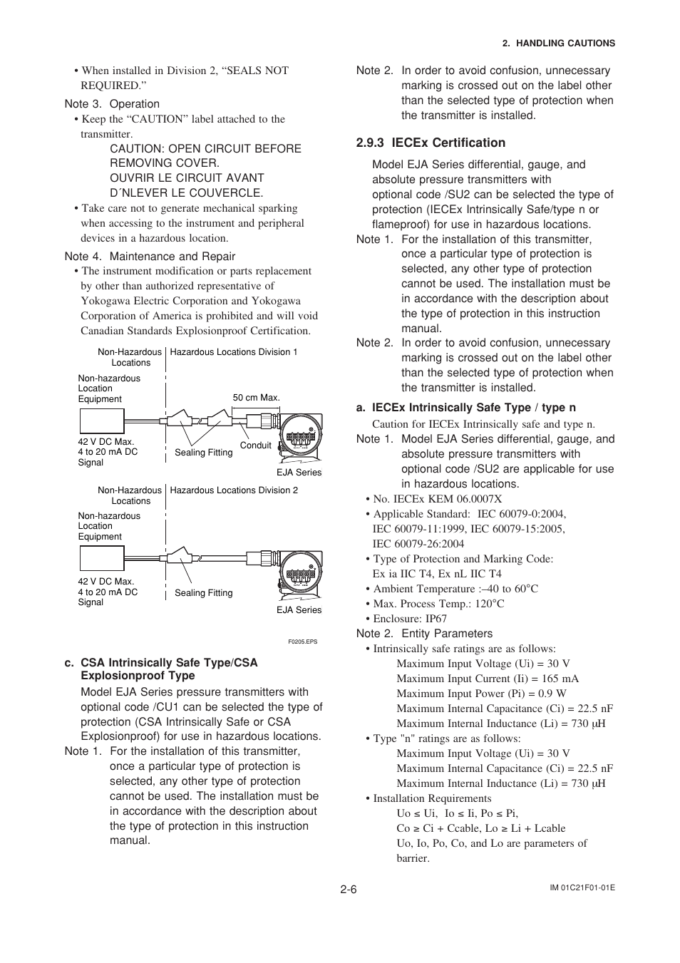 3 iecex certification, Iecex certification -6 | Yokogawa EJA530A User Manual | Page 14 / 67