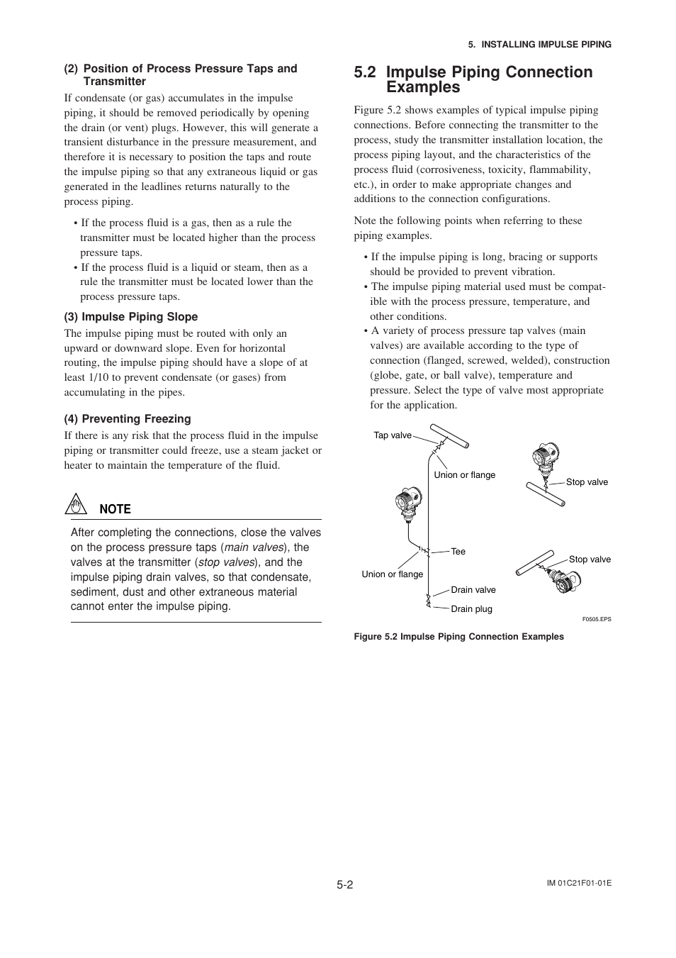 2 impulse piping connection examples, Impulse piping connection examples -2 | Yokogawa EJA530A User Manual | Page 24 / 67