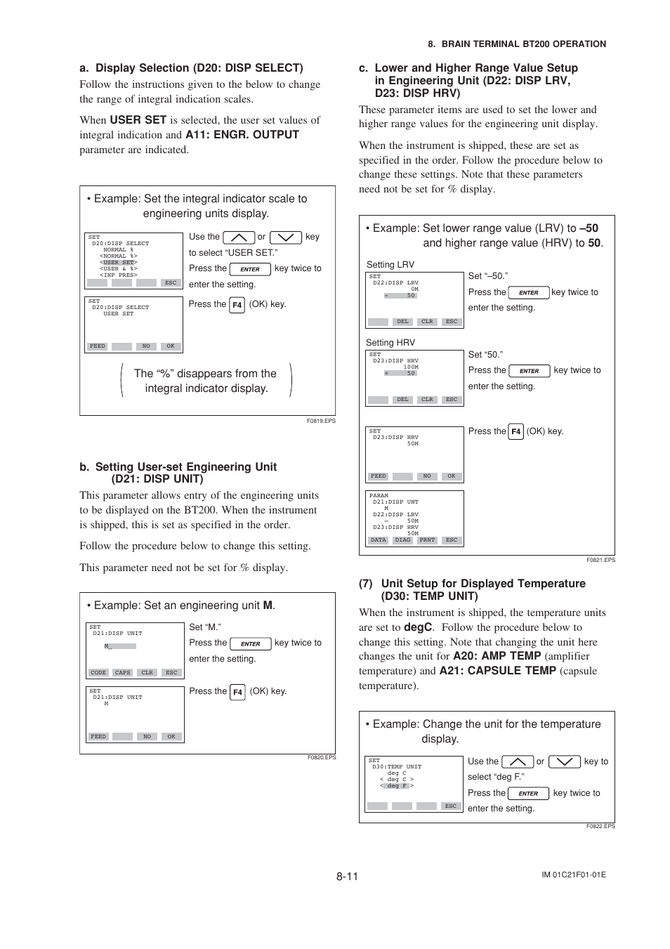 7) unit setup for displayed temperature, 7) unit setup for displayed temperature -11 | Yokogawa EJA530A User Manual | Page 42 / 67