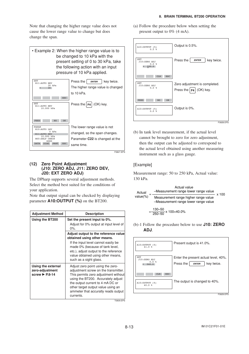 12) zero point adjustment, 12)zero point adjustment -13 | Yokogawa EJA530A User Manual | Page 44 / 67