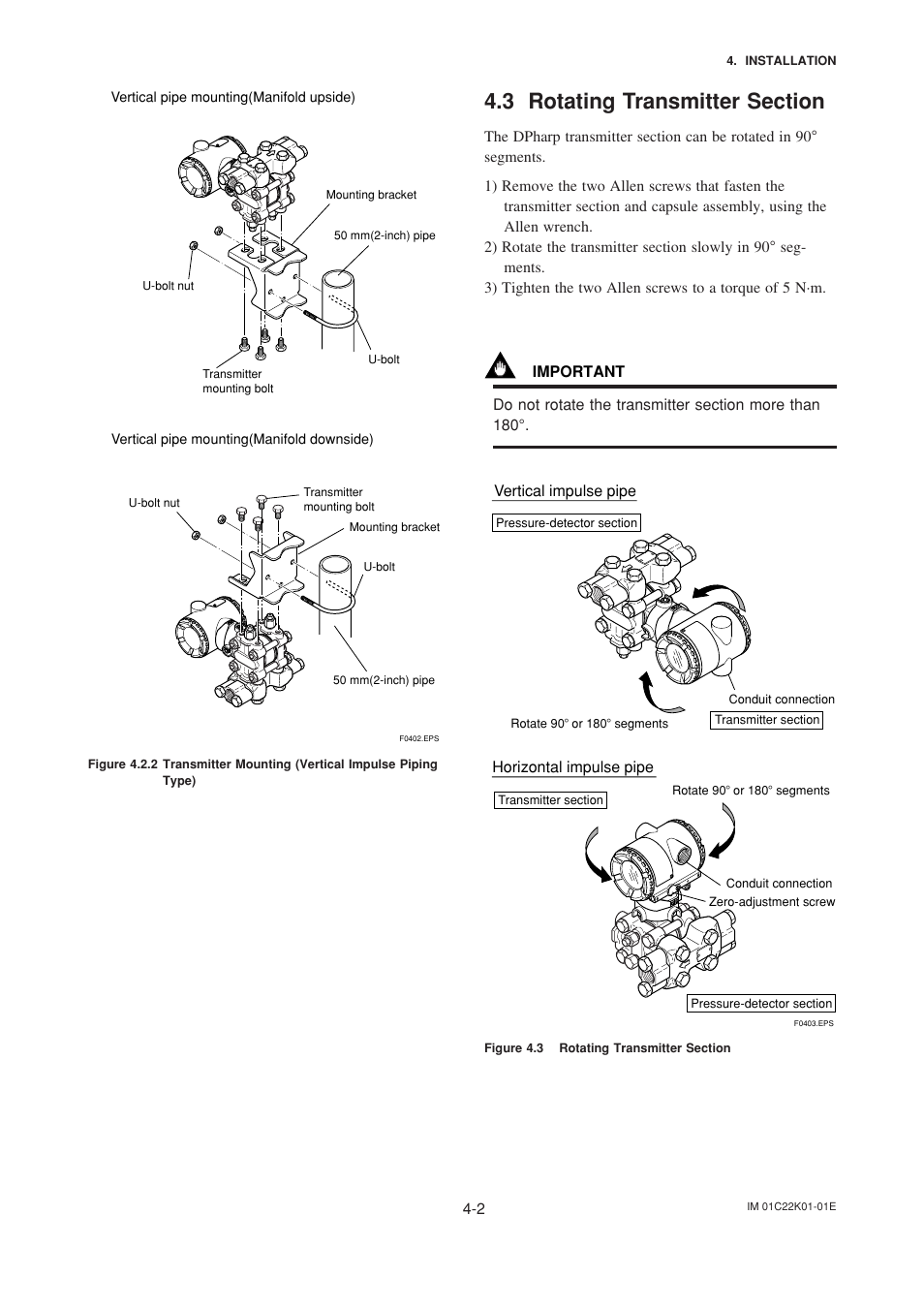 3 rotating transmitter section, Rotating transmitter section -2 | Yokogawa EJA115 User Manual | Page 23 / 85