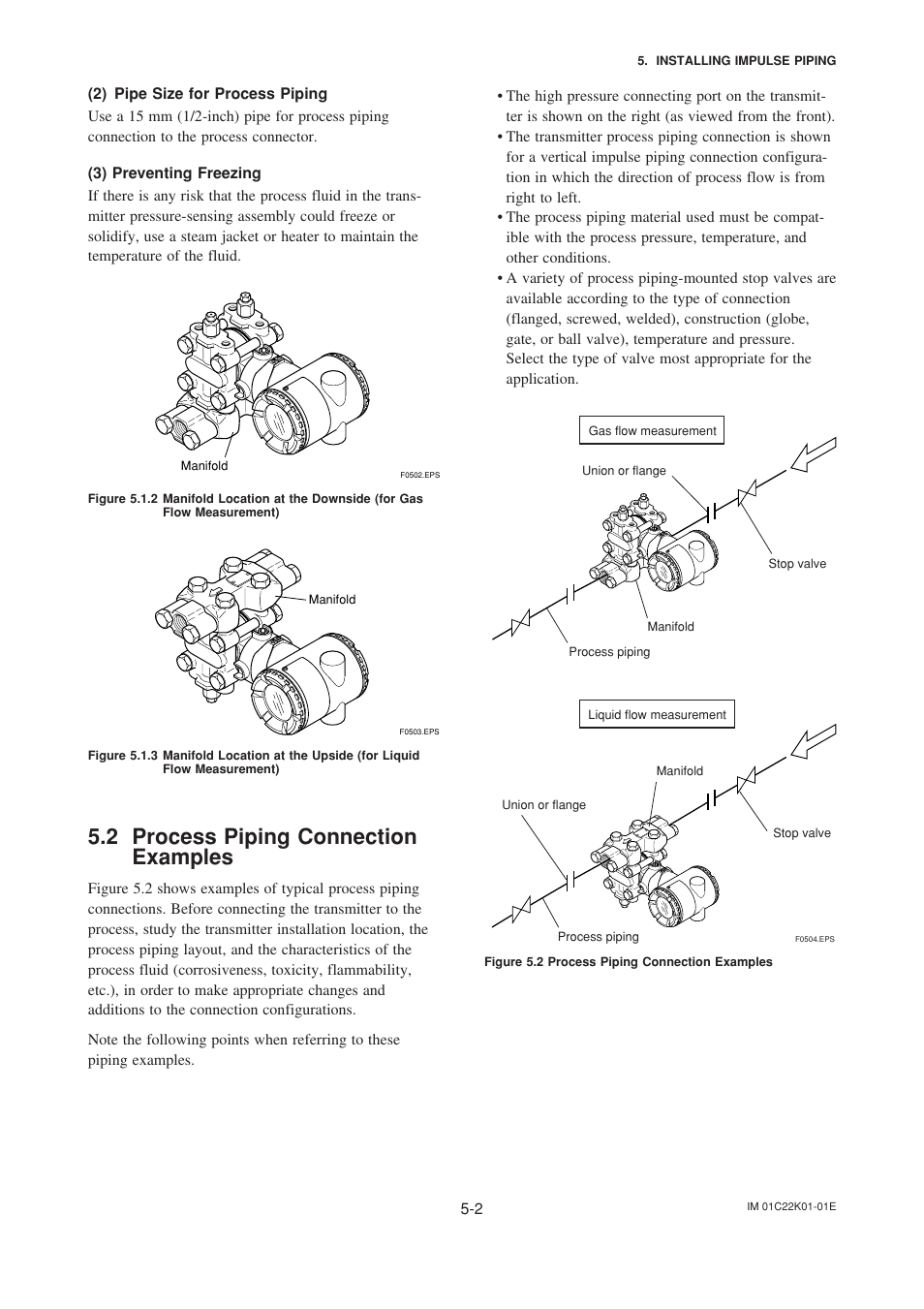 2 process piping connection examples, Process piping connection examples -2 | Yokogawa EJA115 User Manual | Page 26 / 85