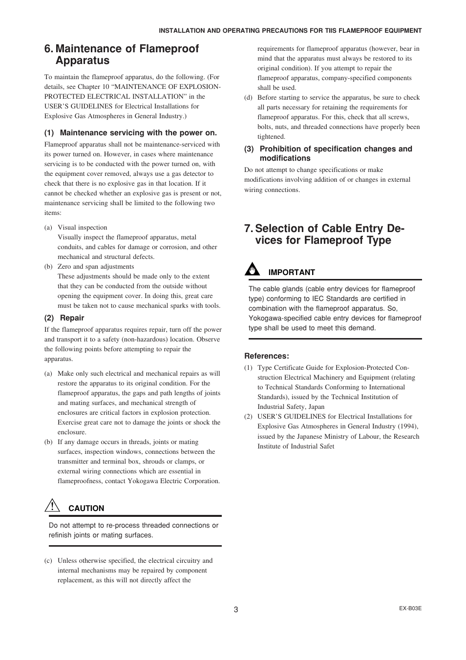 Maintenance of flameproof apparatus | Yokogawa EJA115 User Manual | Page 77 / 85