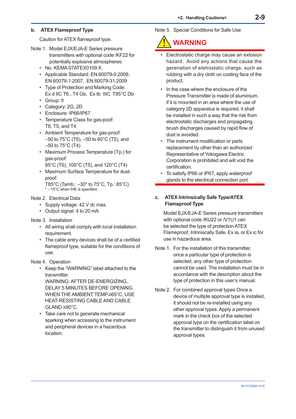 Warning | Yokogawa EJX115A User Manual | Page 17 / 55