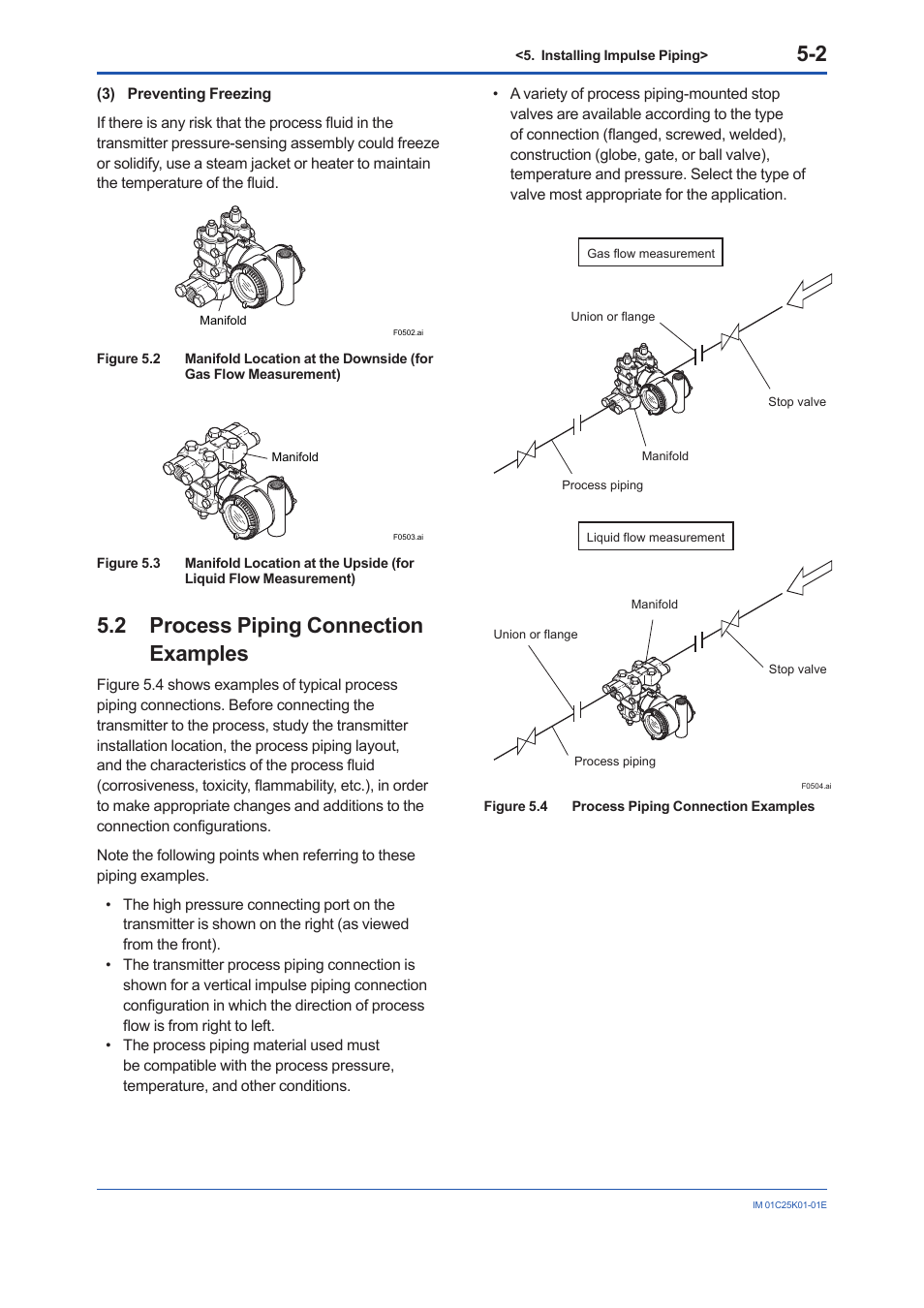 2 process piping connection examples, Process piping connection examples -2 | Yokogawa EJX115A User Manual | Page 27 / 55