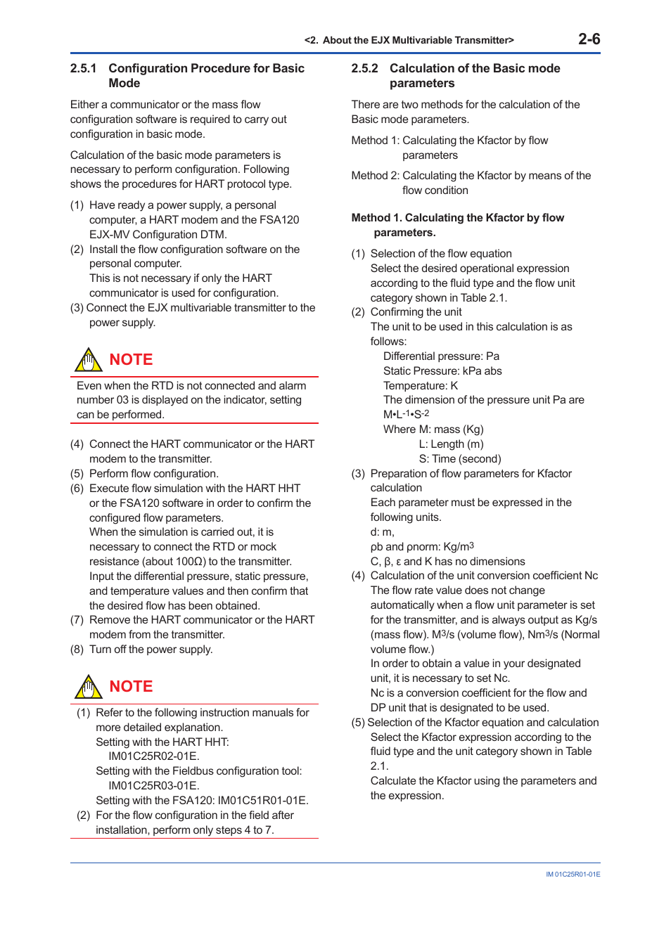 1 configuration procedure for basic mode, 2 calculation of the basic mode parameters, Configuration procedure for basic mode -6 | Calculation of the basic mode parameters -6 | Yokogawa EJX930A User Manual | Page 14 / 83