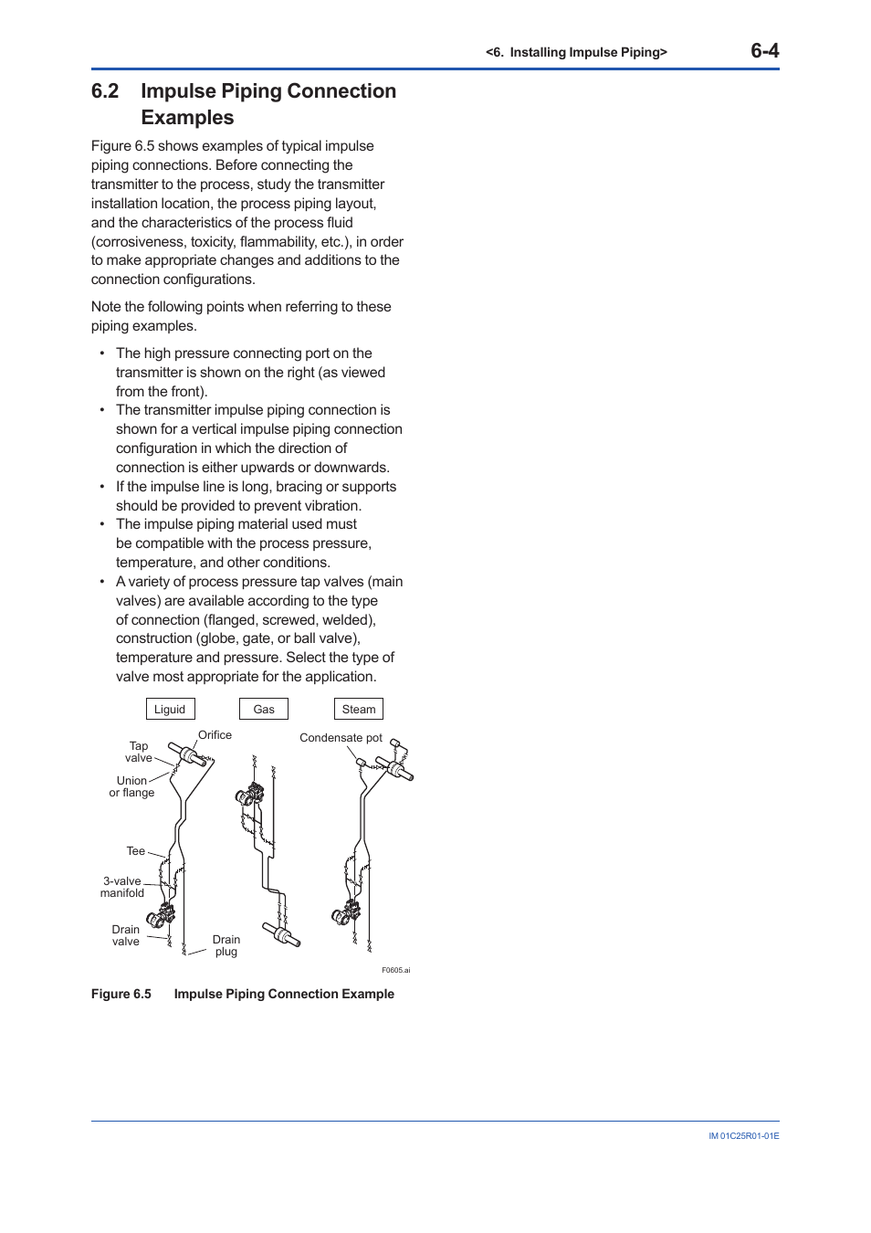 2 impulse piping connection examples, Impulse piping connection examples -4 | Yokogawa EJX930A User Manual | Page 37 / 83