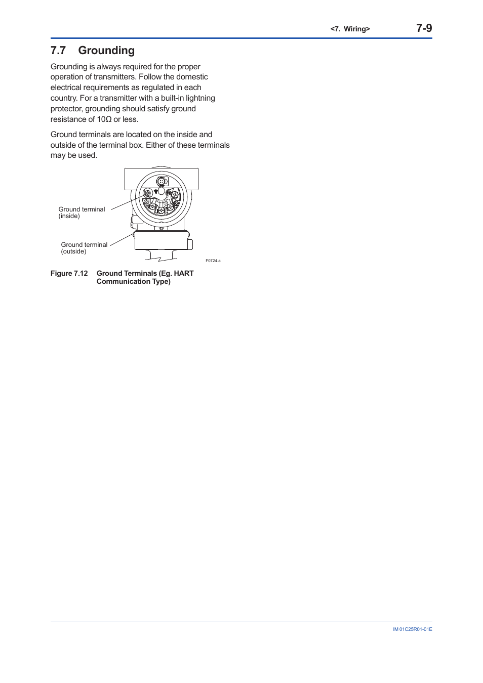 7 grounding, Grounding -9 | Yokogawa EJX930A User Manual | Page 46 / 83