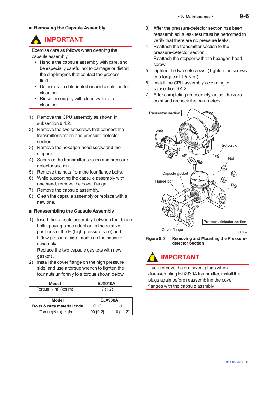 Important | Yokogawa EJX930A User Manual | Page 58 / 83