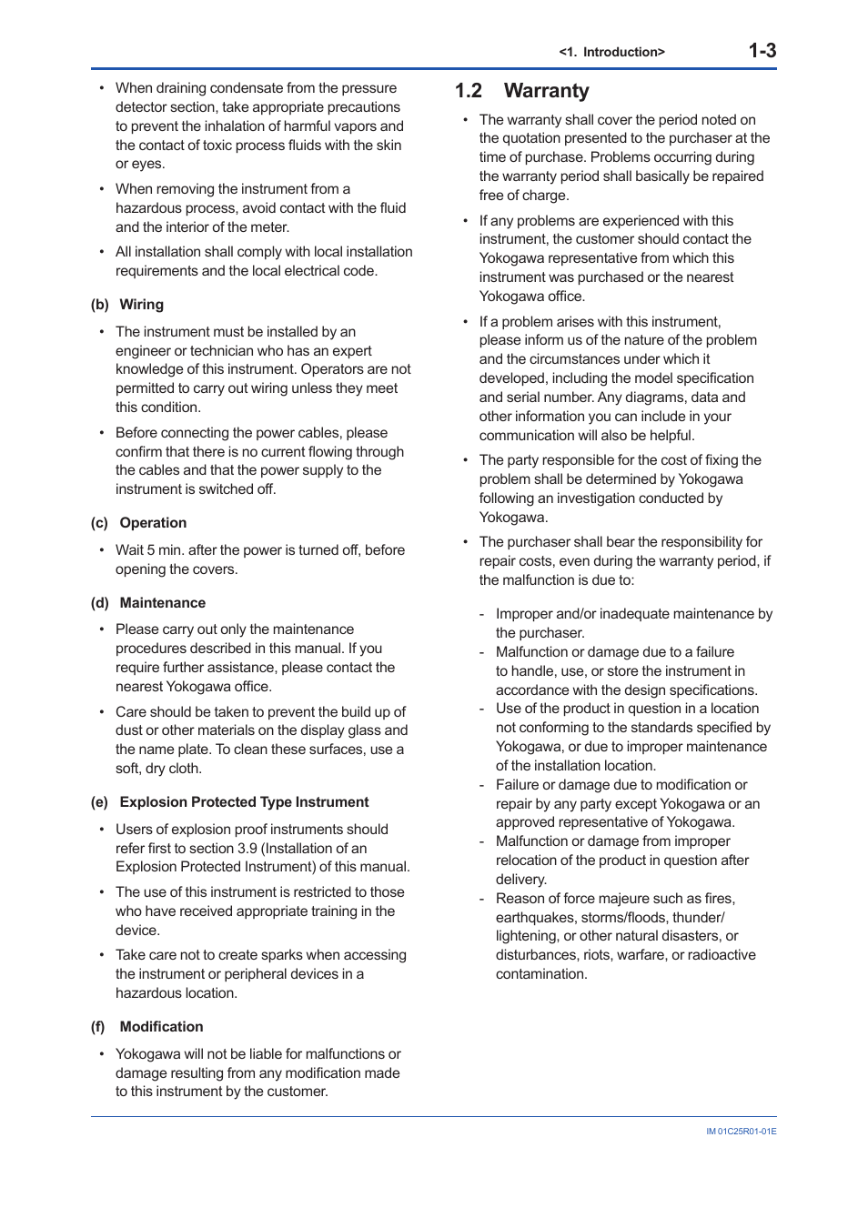 2 warranty, Warranty -3 | Yokogawa EJX930A User Manual | Page 7 / 83