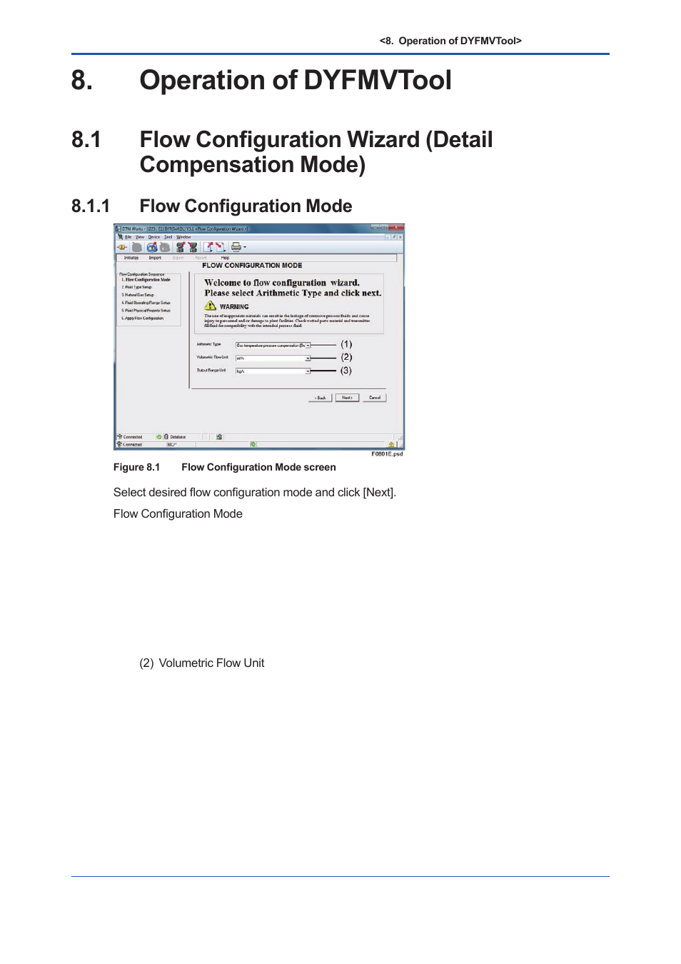 Operation of dyfmvtool, 1 flow configuration mode, Operation of dyfmvtool -1 | Flow configuration mode -1 | Yokogawa EJX930A User Manual | Page 117 / 163