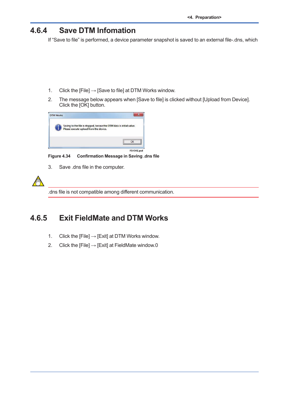 4 save dtm infomation, 5 exit fieldmate and dtm works, Save dtm infomation -31 | Exit fieldmate and dtm works -31 | Yokogawa EJX930A User Manual | Page 60 / 163