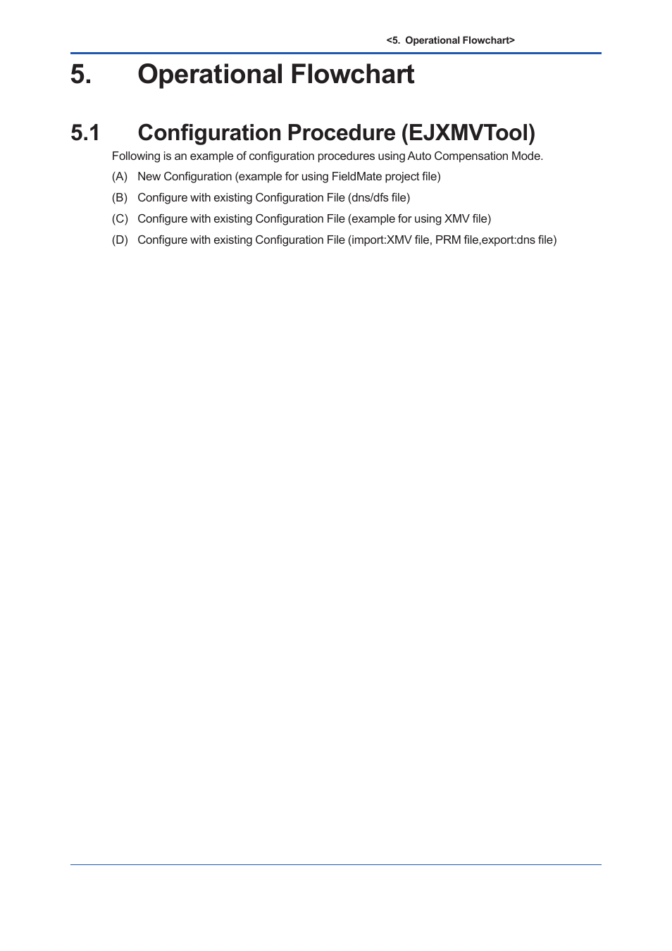Operational flowchart, 1 configuration procedure (ejxmvtool), Operational flowchart -1 | Configuration procedure (ejxmvtool) -1 | Yokogawa EJX930A User Manual | Page 63 / 163