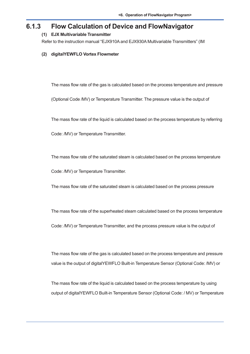 3 flow calculation of device and flownavigator, Flow calculation of device and flownavigator -5 | Yokogawa EJX930A User Manual | Page 78 / 163