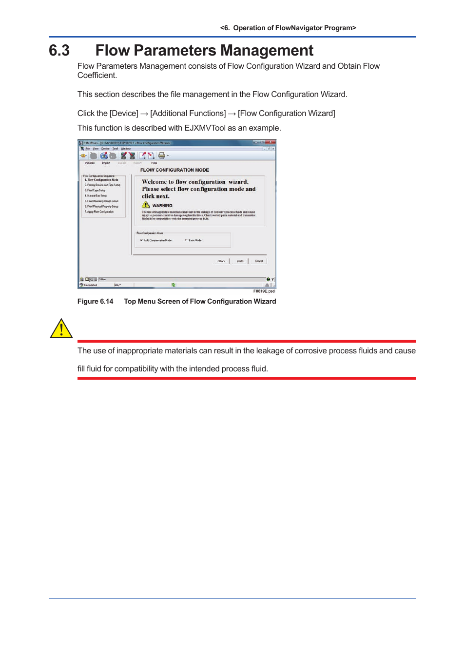 3 flow parameters management, Flow parameters management -15, Warning | Yokogawa EJX930A User Manual | Page 88 / 163