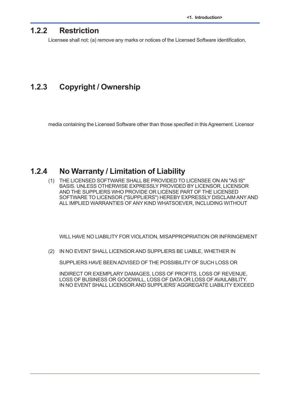 2 restriction, 3 copyright / ownership, 4 no warranty / limitation of liability | Restriction -4, Copyright / ownership -4, No warranty / limitation of liability -4 | Yokogawa EJX930A User Manual | Page 9 / 163