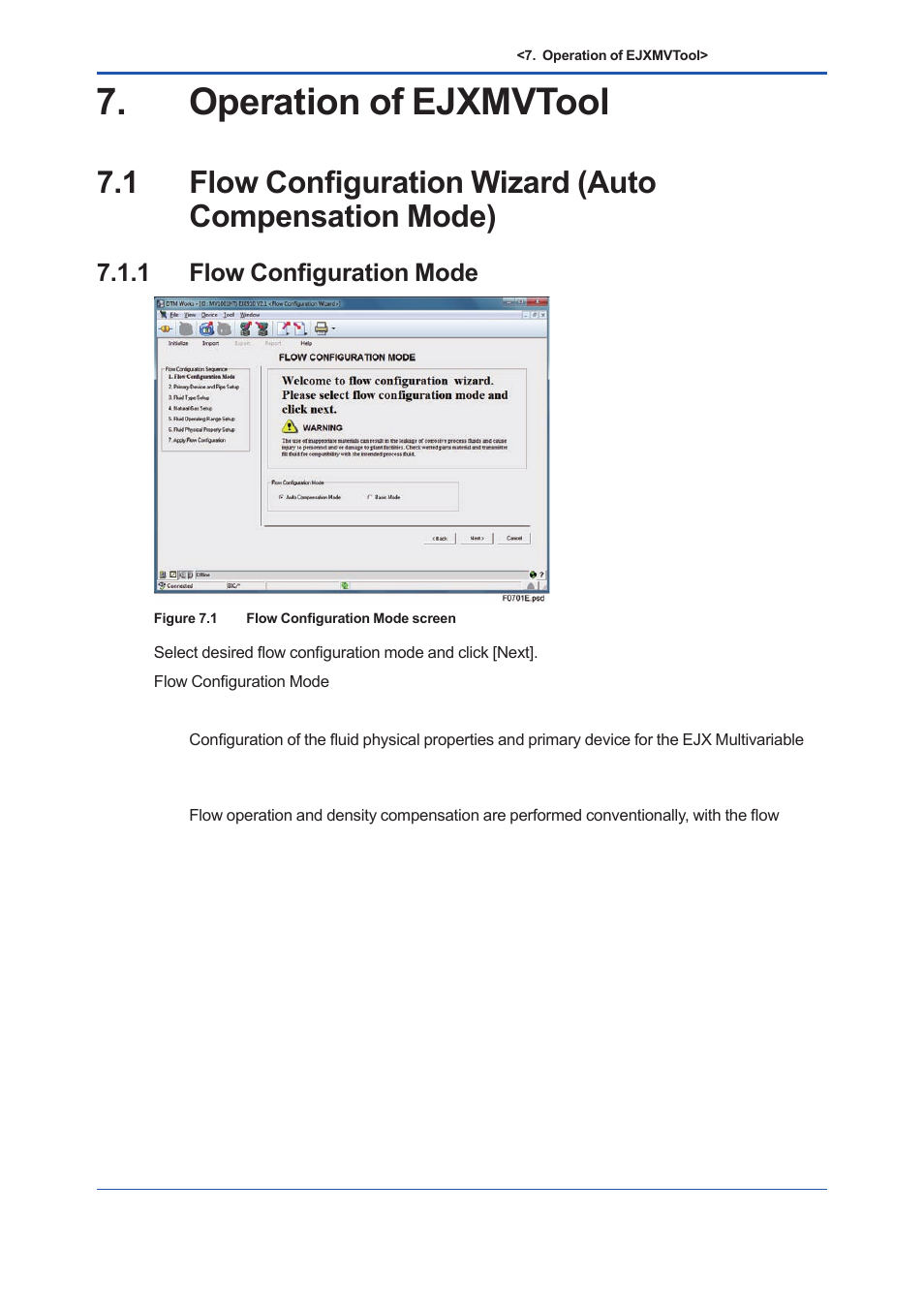 Operation of ejxmvtool, 1 flow configuration mode, Operation of ejxmvtool -1 | Flow configuration mode -1 | Yokogawa EJX930A User Manual | Page 94 / 163