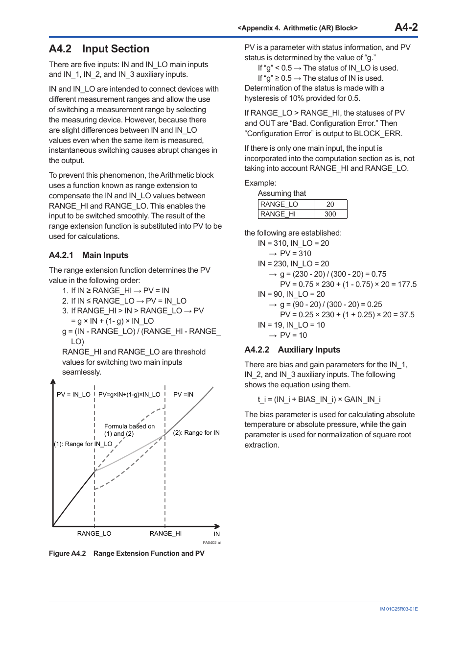A4.2 input section, A4.2.1 main inputs, A4.2.2 auxiliary inputs | A4.2, A4.2.2, A4-2 | Yokogawa EJX930A User Manual | Page 119 / 175