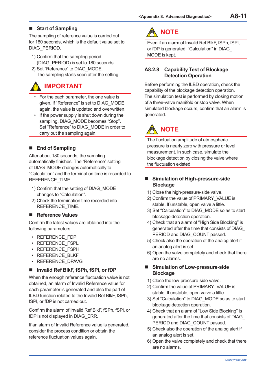 A8.2.8, A8-11, Important | Yokogawa EJX930A User Manual | Page 161 / 175