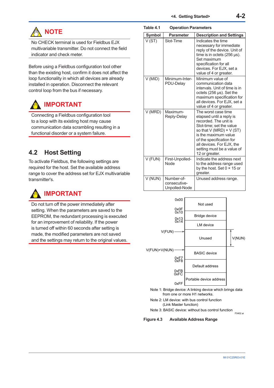 2 host setting, Host setting -2, Important | Yokogawa EJX930A User Manual | Page 25 / 175