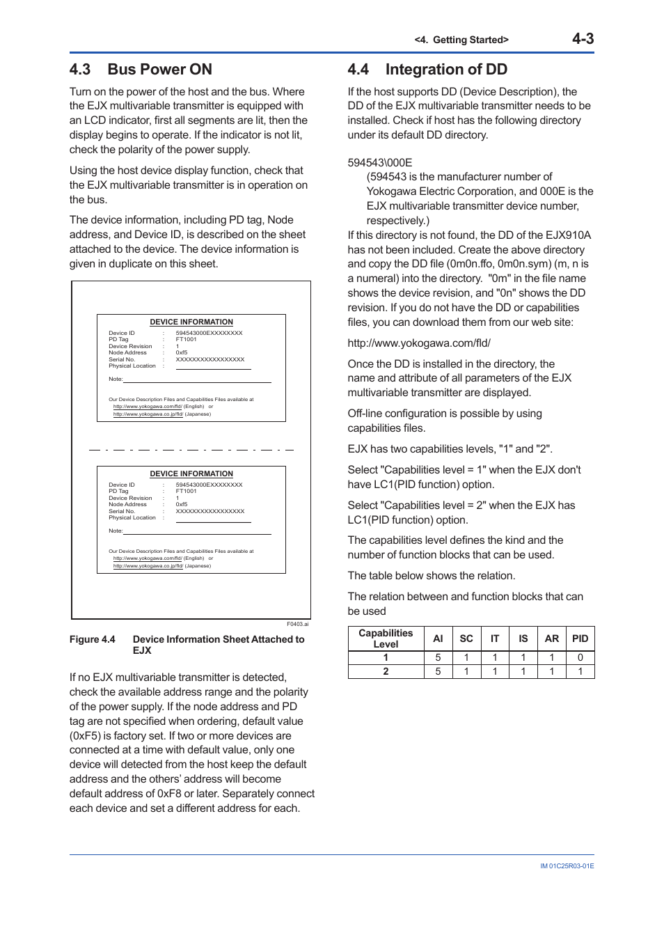 3 bus power on, 4 integration of dd, Bus power on -3 | Integration of dd -3 | Yokogawa EJX930A User Manual | Page 26 / 175