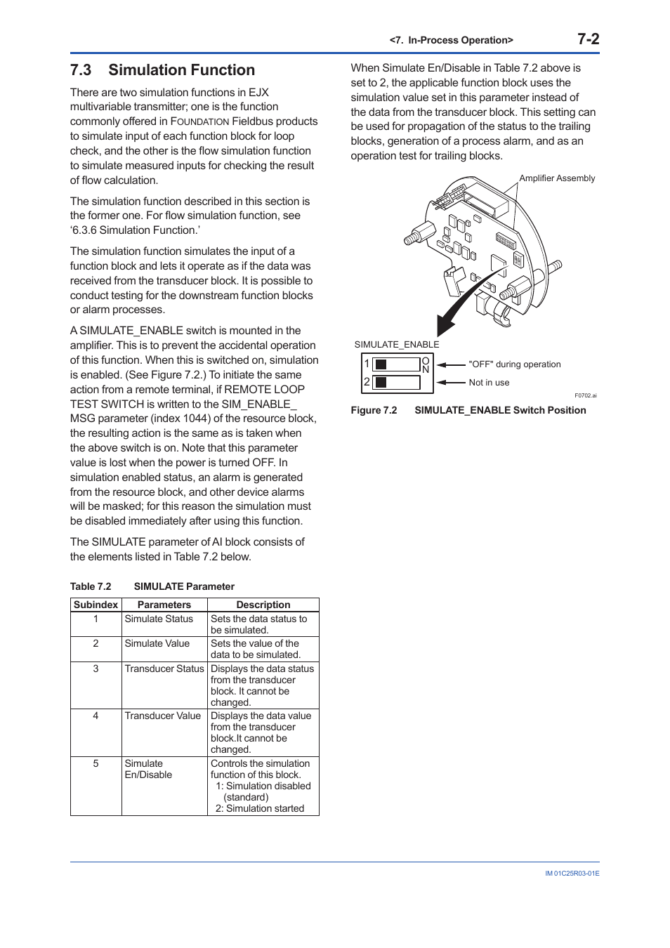 3 simulation function, Simulation function -2 | Yokogawa EJX930A User Manual | Page 57 / 175