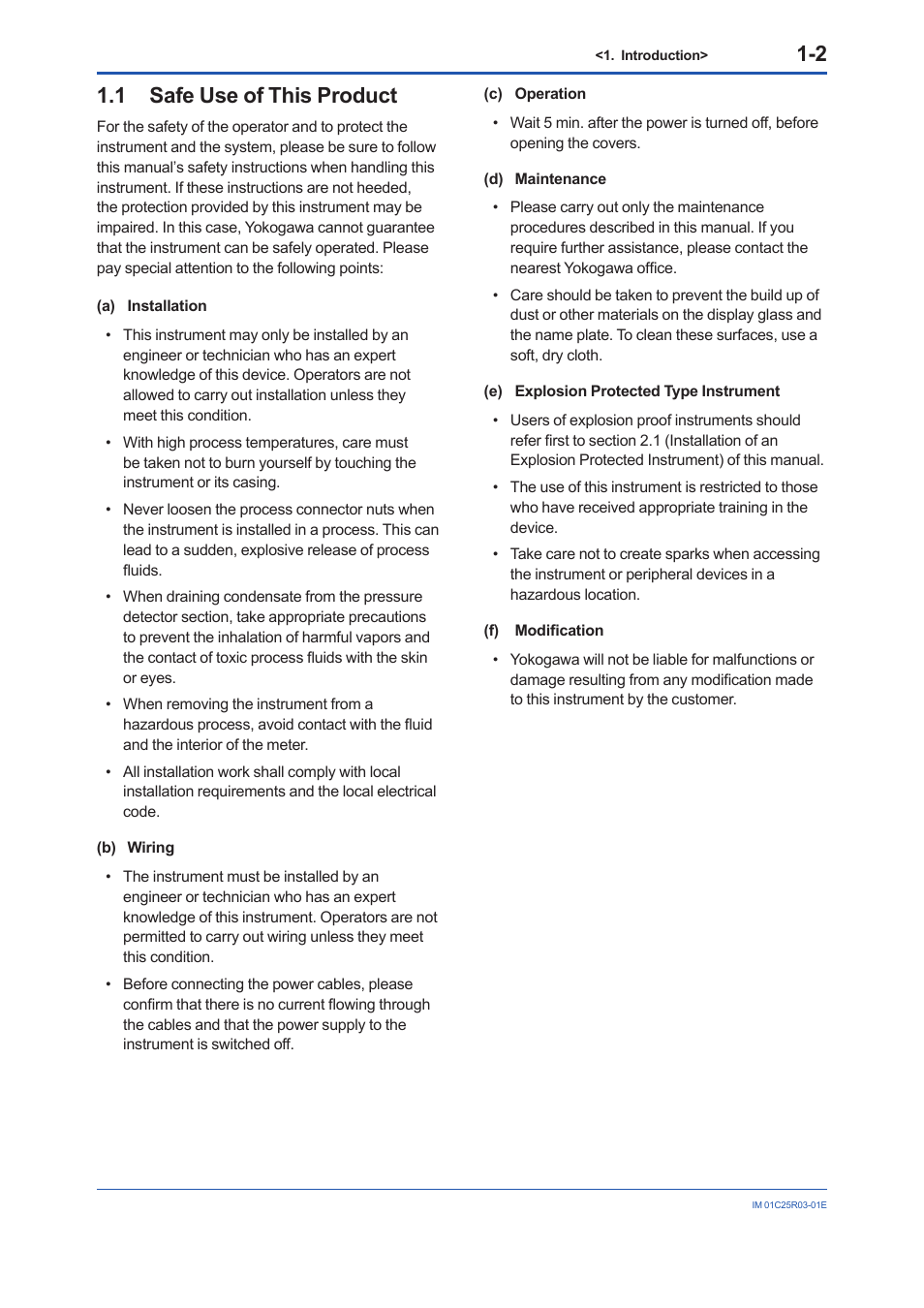 1 safe use of this product, Safe use of this product -2 | Yokogawa EJX930A User Manual | Page 9 / 175