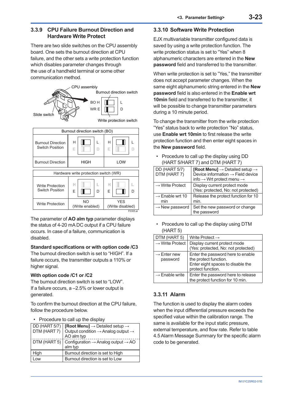 10 software write protection, 11 alarm, Software write protection -23 | Alarm -23 | Yokogawa EJX930A User Manual | Page 34 / 103