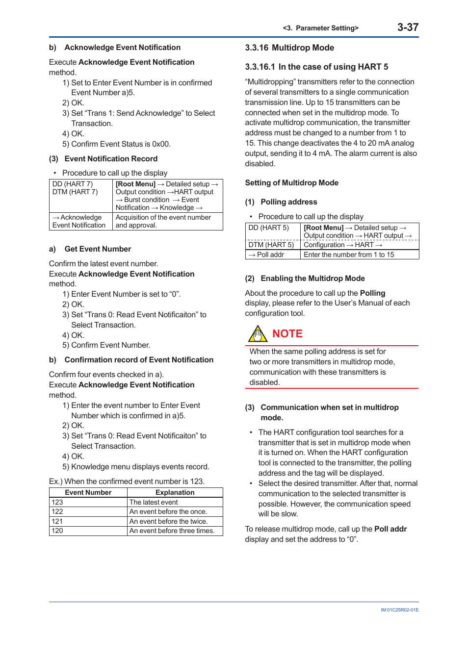 16 multidrop mode, 1 in the case of using hart 5 | Yokogawa EJX930A User Manual | Page 48 / 103