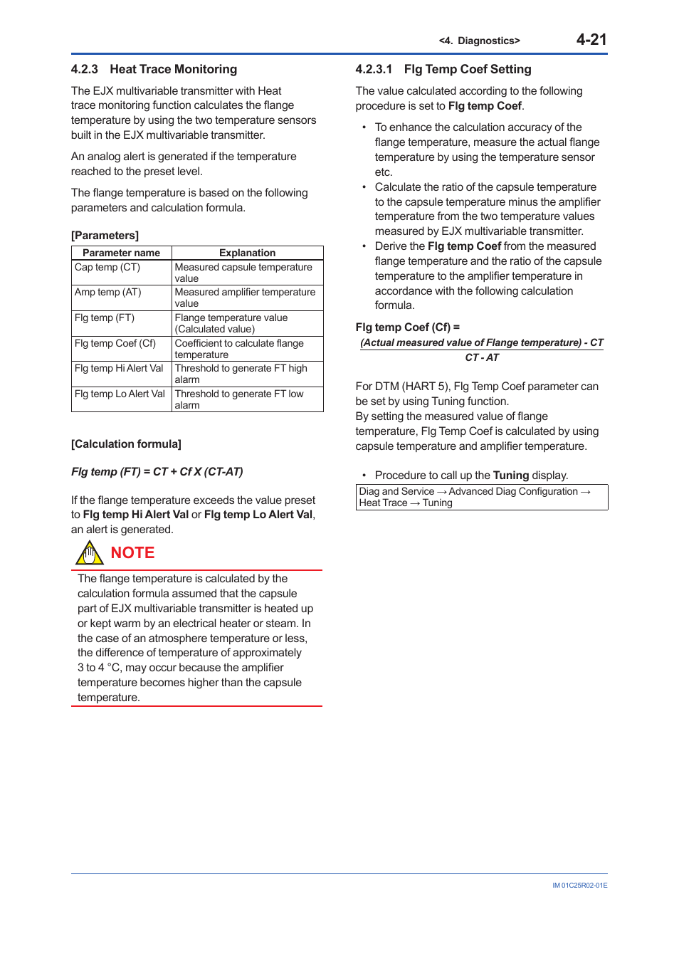 3 heat trace monitoring, 1 flg temp coef setting | Yokogawa EJX930A User Manual | Page 71 / 103