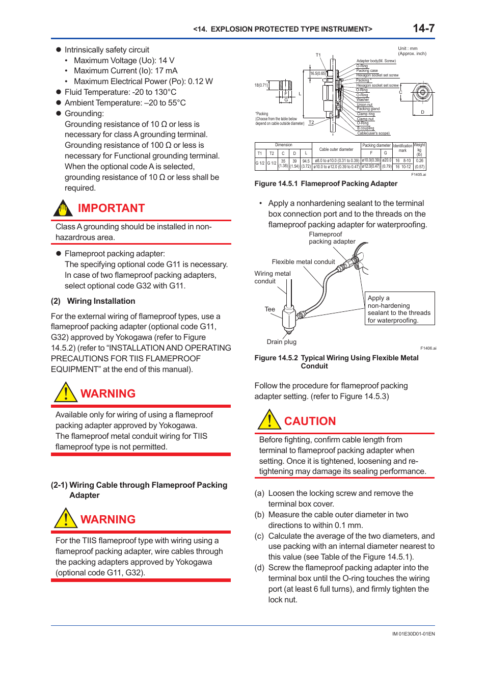 Important, Warning, Caution | Yokogawa ADMAG AXR User Manual | Page 184 / 194