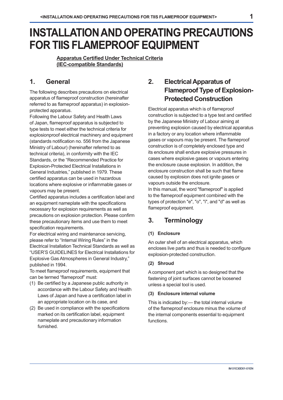General, Terminology, Equipment | Construction | Yokogawa ADMAG AXR User Manual | Page 190 / 194