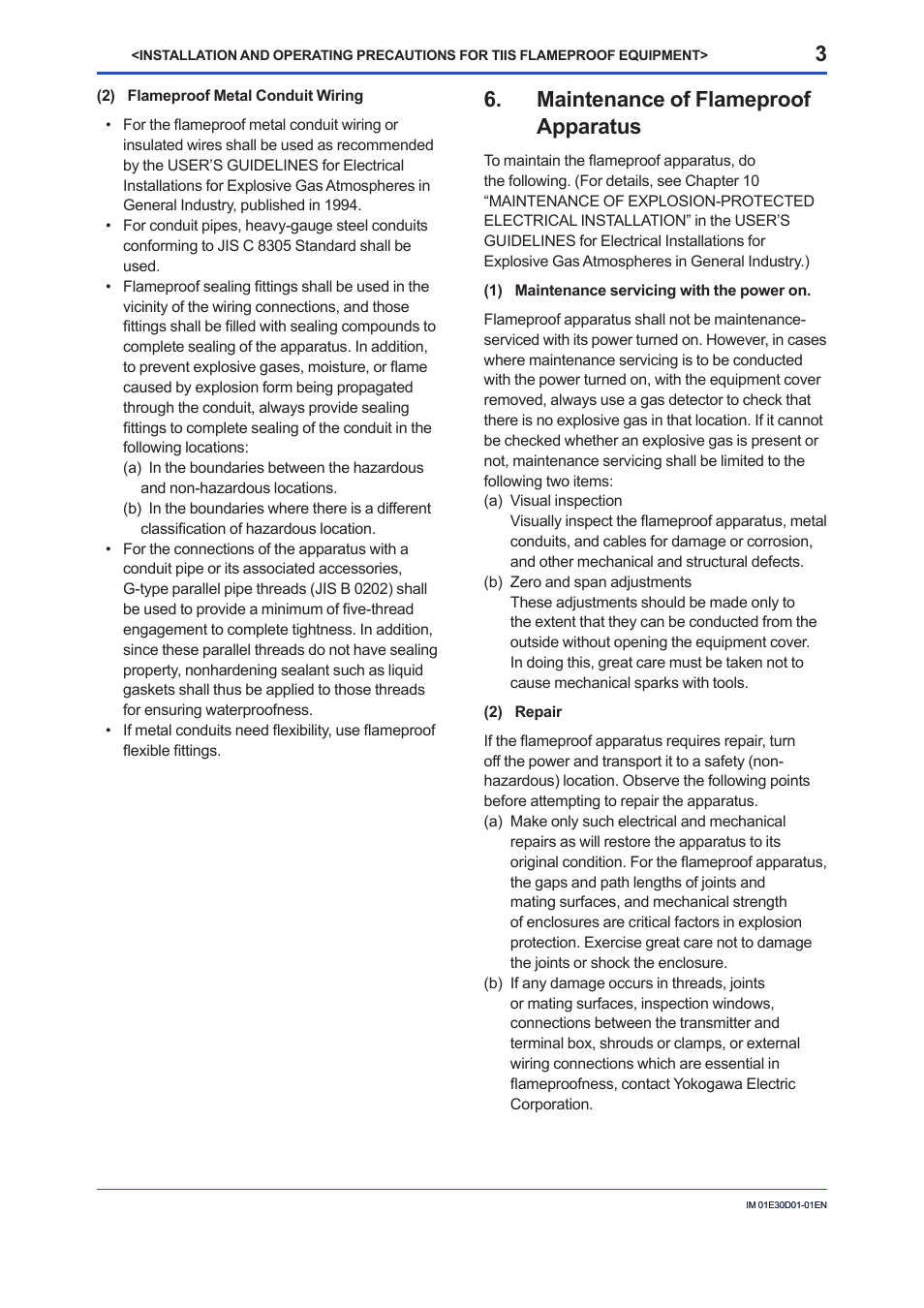 Maintenance of flameproofapparatus, Maintenance of flameproof apparatus | Yokogawa ADMAG AXR User Manual | Page 192 / 194