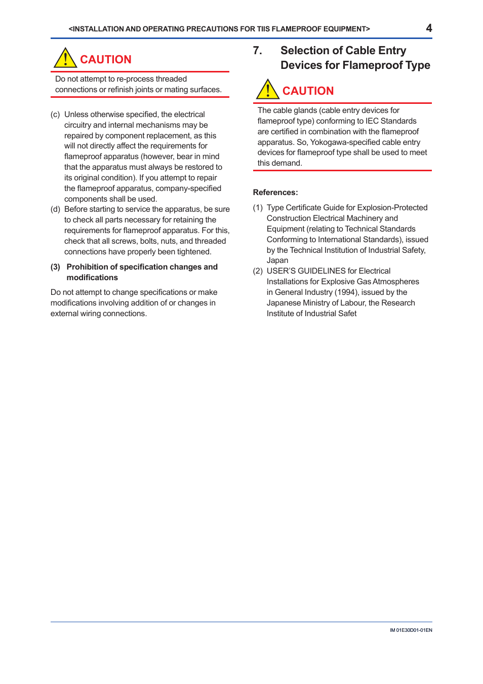 Caution | Yokogawa ADMAG AXR User Manual | Page 193 / 194