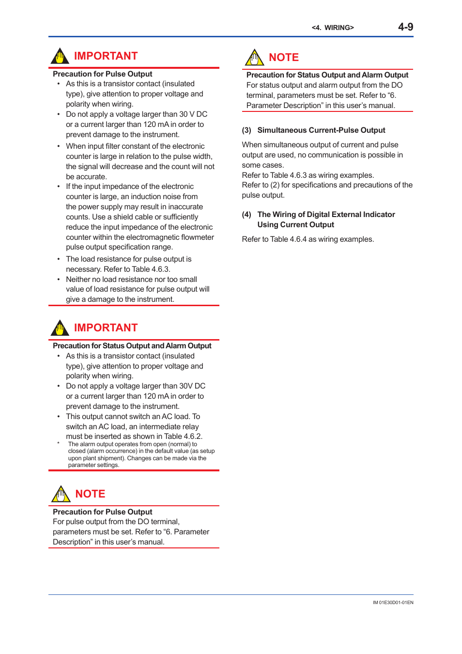 Important | Yokogawa ADMAG AXR User Manual | Page 33 / 194