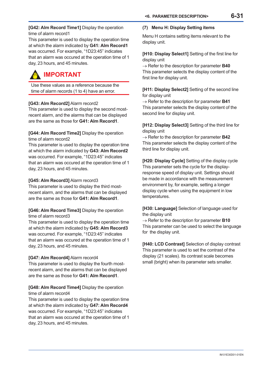 Important | Yokogawa ADMAG AXR User Manual | Page 79 / 194