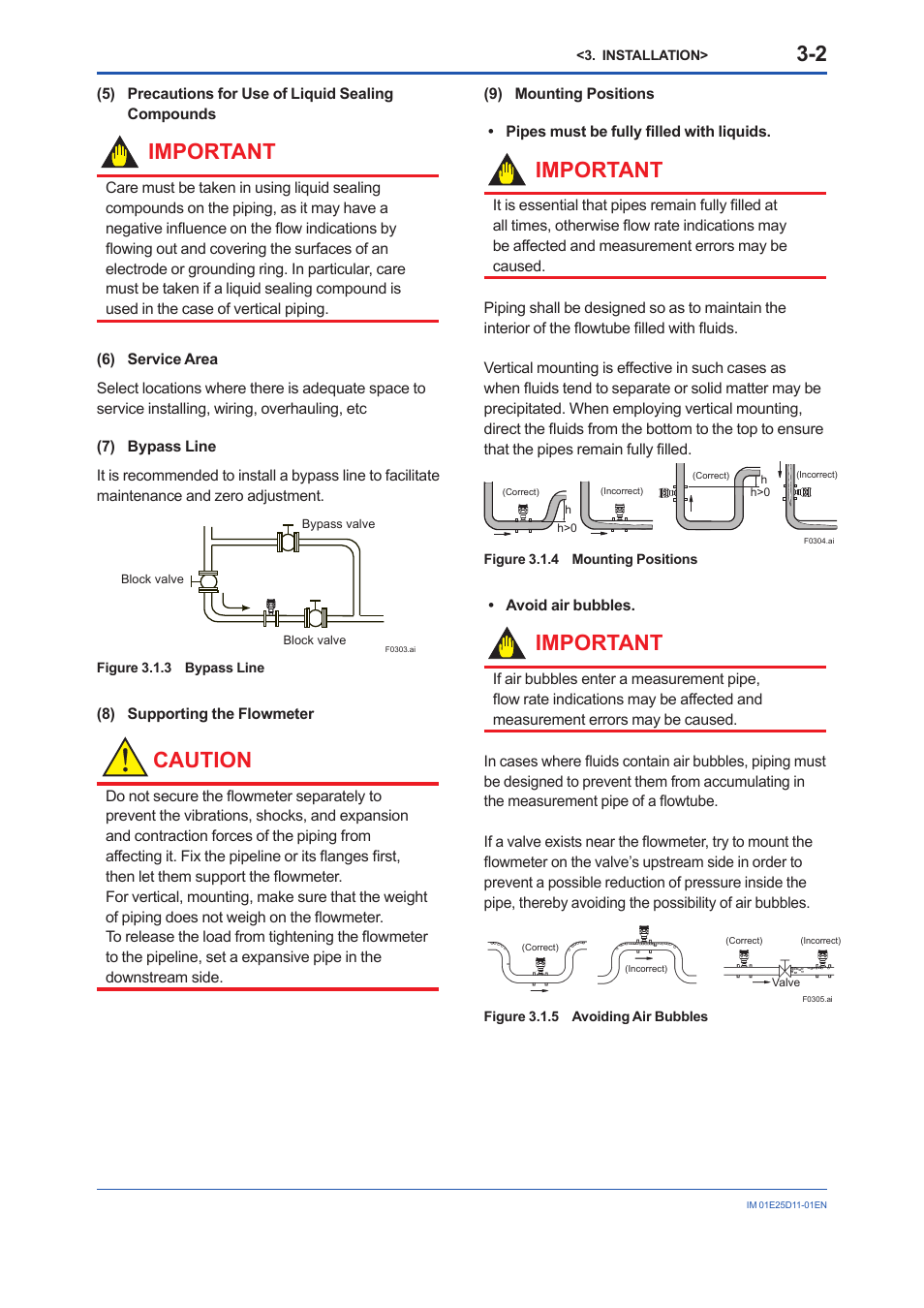 Important, Caution | Yokogawa ADMAG AXW User Manual | Page 11 / 52