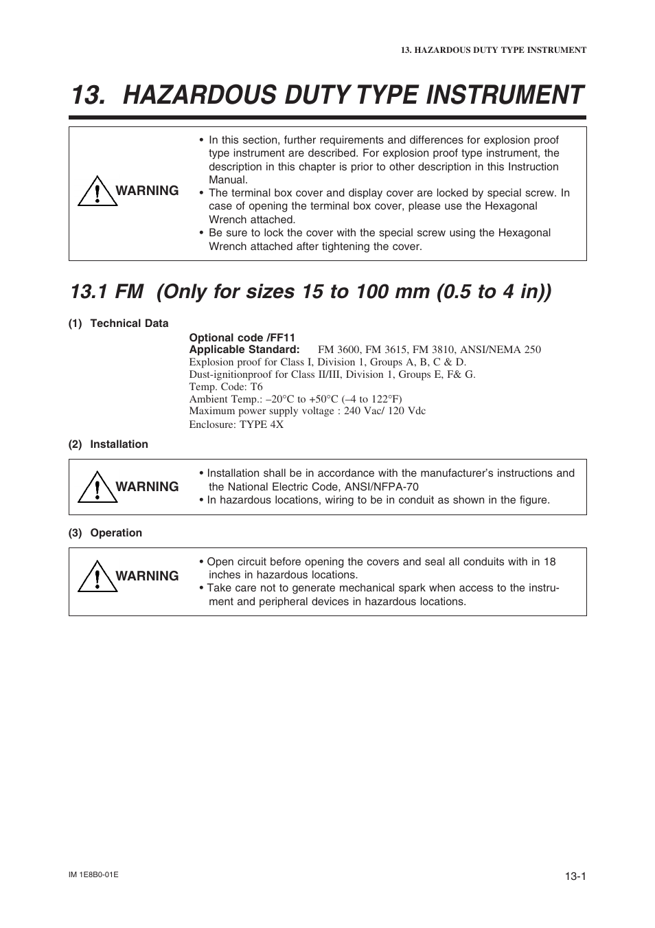 Hazardous duty type instrument | Yokogawa ADMAG CA User Manual | Page 8 / 10