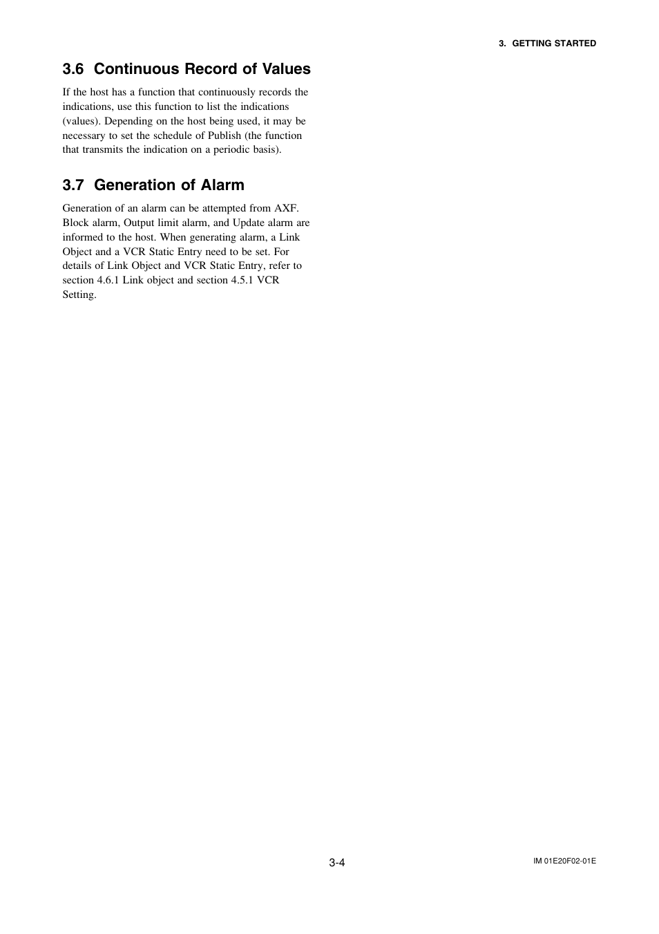 6 continuous record of values, 7 generation of alarm, Continuous record of values -4 | Generation of alarm -4 | Yokogawa AXFA14G/C User Manual | Page 14 / 109