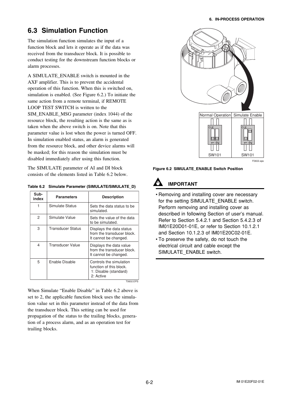 3 simulation function, Simulation function -2 | Yokogawa AXFA14G/C User Manual | Page 40 / 109