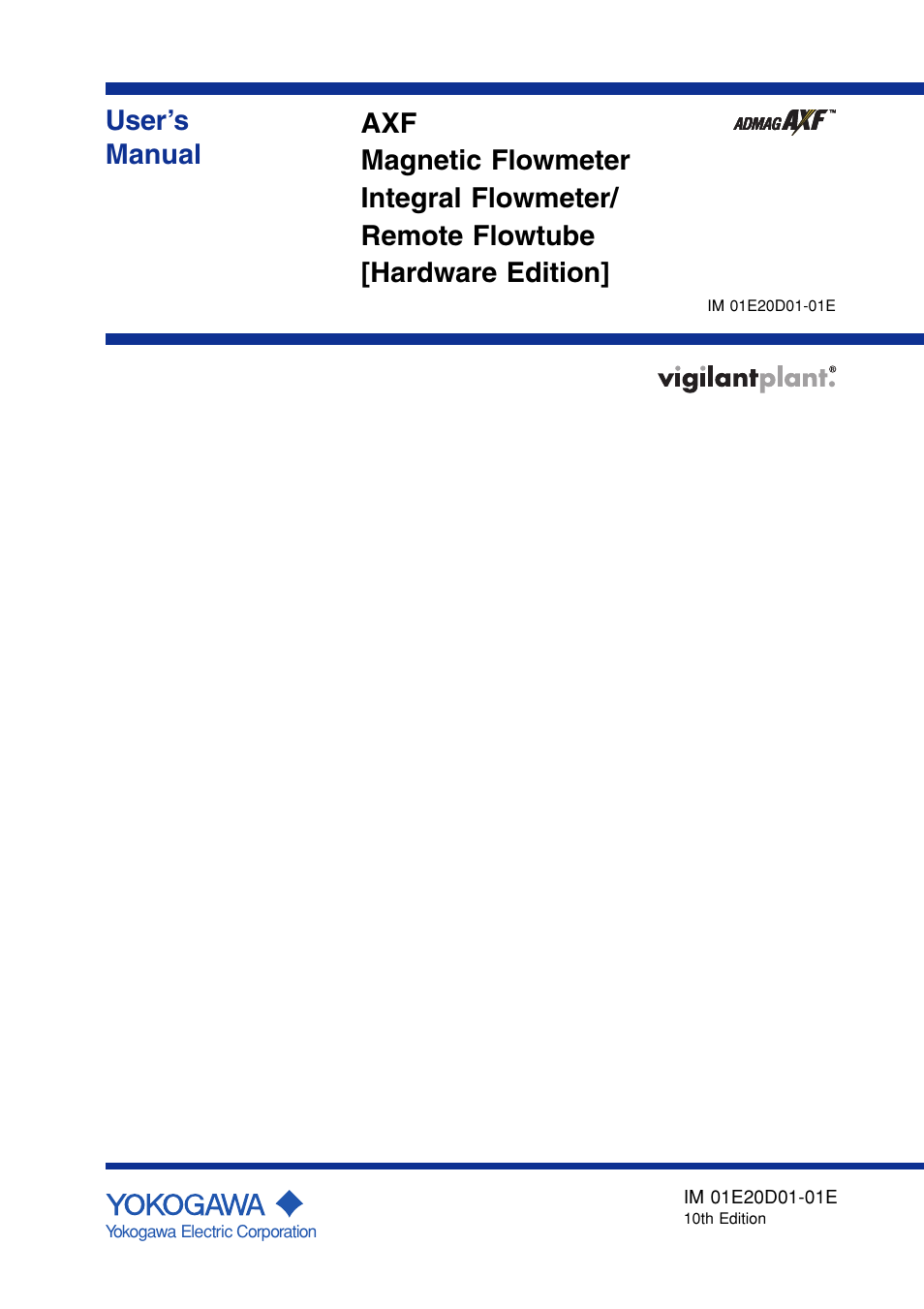 Yokogawa ADMAG AXF User Manual | 133 pages