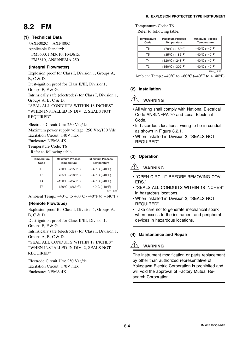 2 fm, Fm -4 | Yokogawa ADMAG AXF User Manual | Page 120 / 133