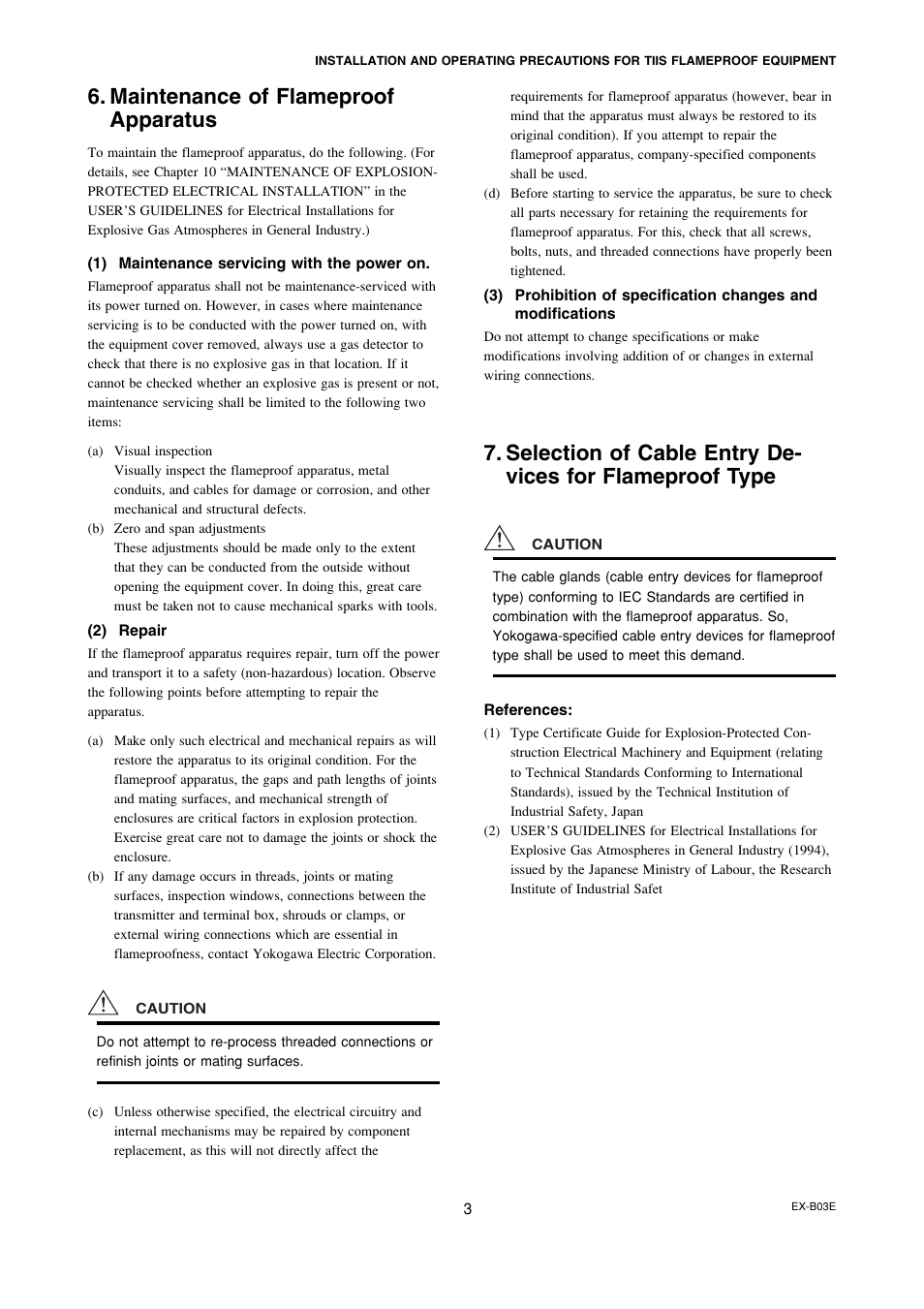 Maintenance of flameproofapparatus, Maintenance of flameproof apparatus | Yokogawa ADMAG AXF User Manual | Page 129 / 133