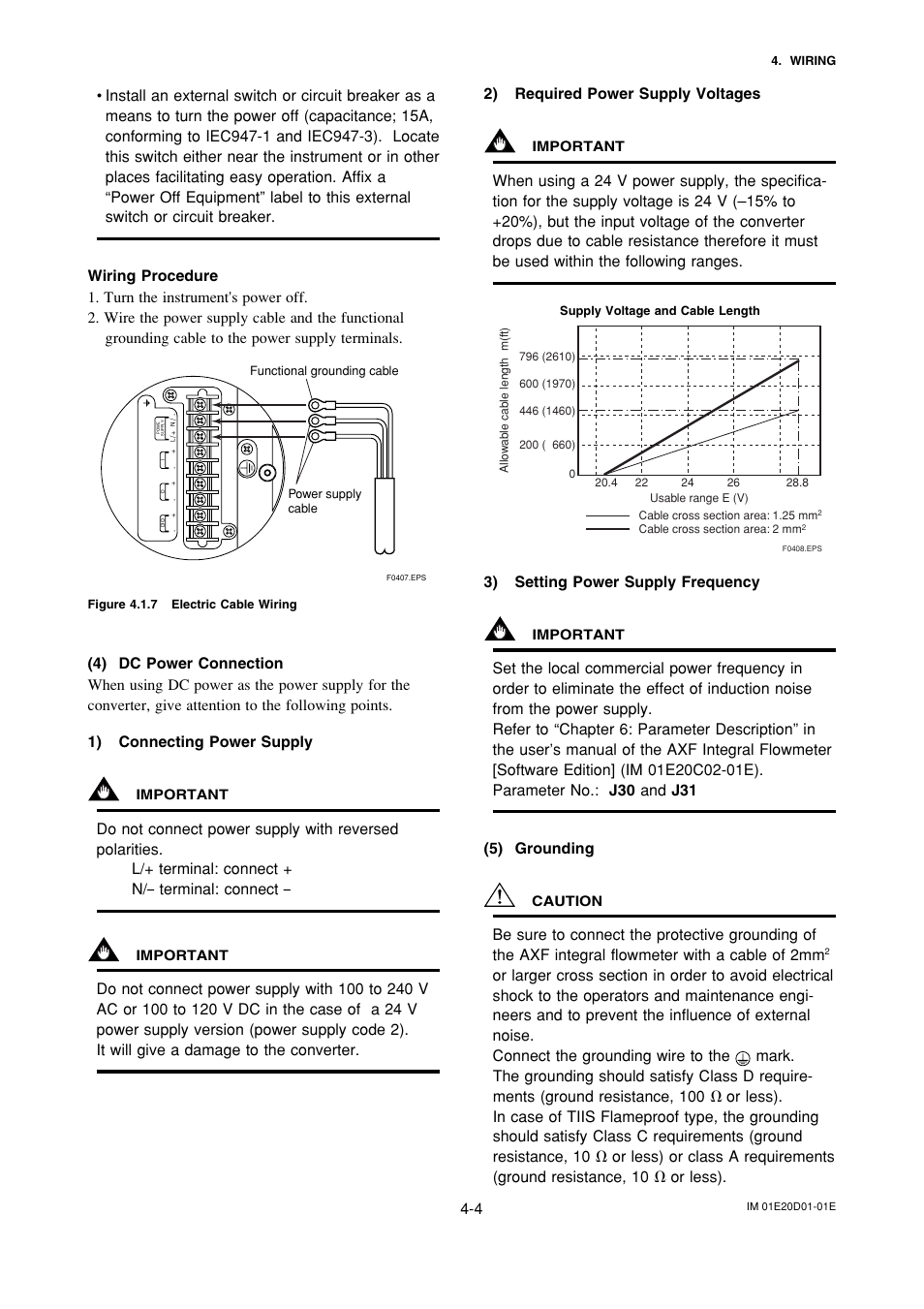 3) setting power supply frequency | Yokogawa ADMAG AXF User Manual | Page 38 / 133
