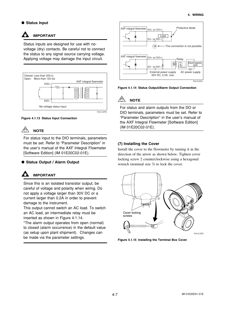 Status input | Yokogawa ADMAG AXF User Manual | Page 41 / 133