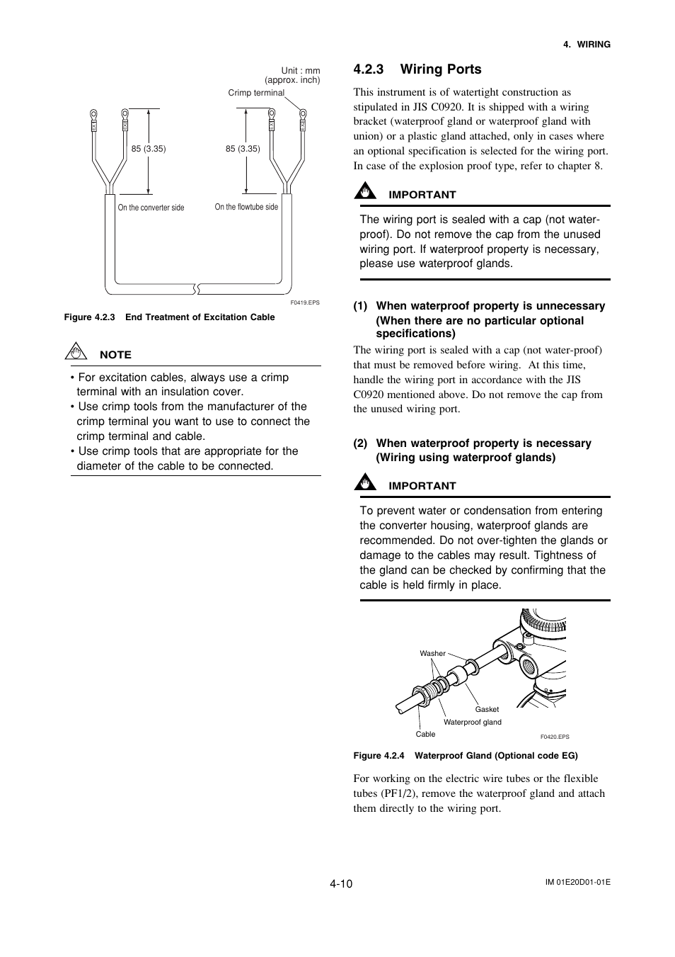 3 wiring ports, Wiring ports -10 | Yokogawa ADMAG AXF User Manual | Page 44 / 133