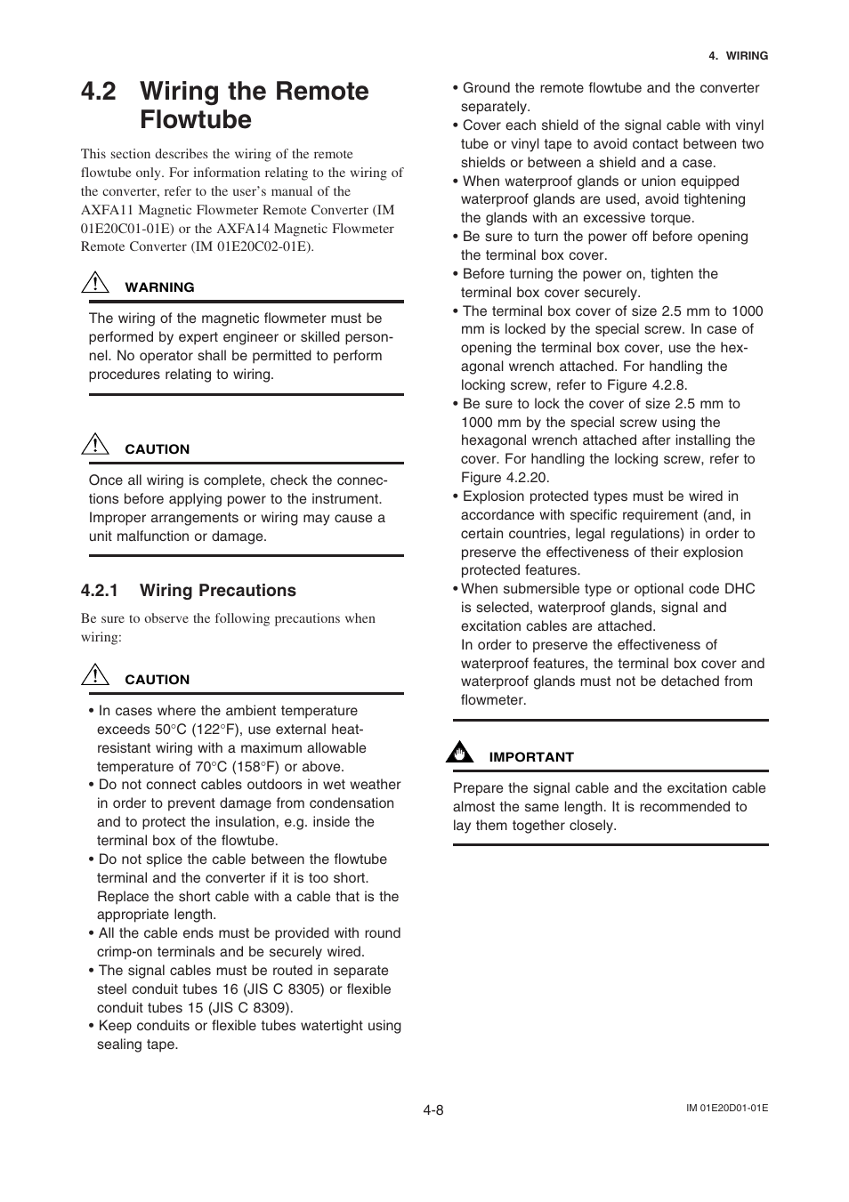 2 wiring the remote flowtube | Yokogawa ADMAG AXF User Manual | Page 10 / 13