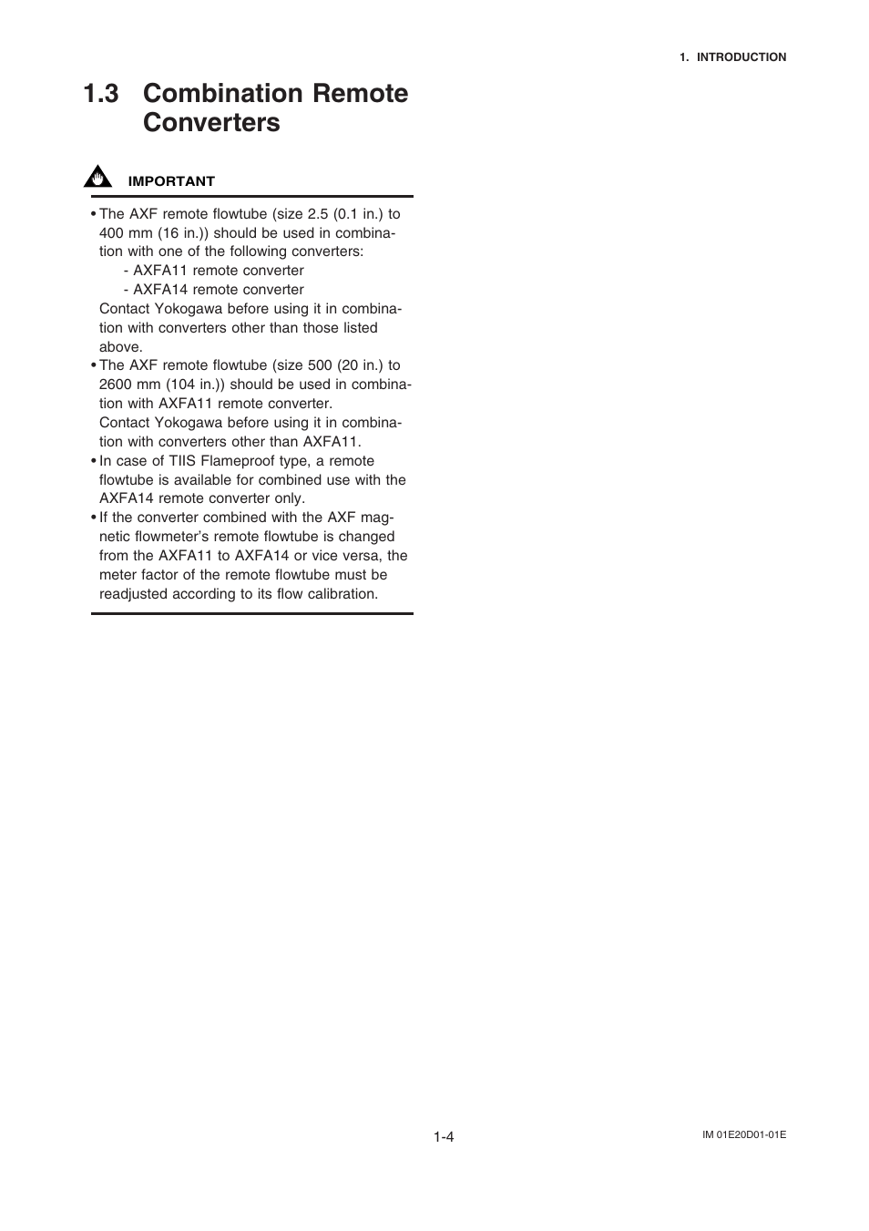 3 combination remote converters | Yokogawa ADMAG AXF User Manual | Page 4 / 13