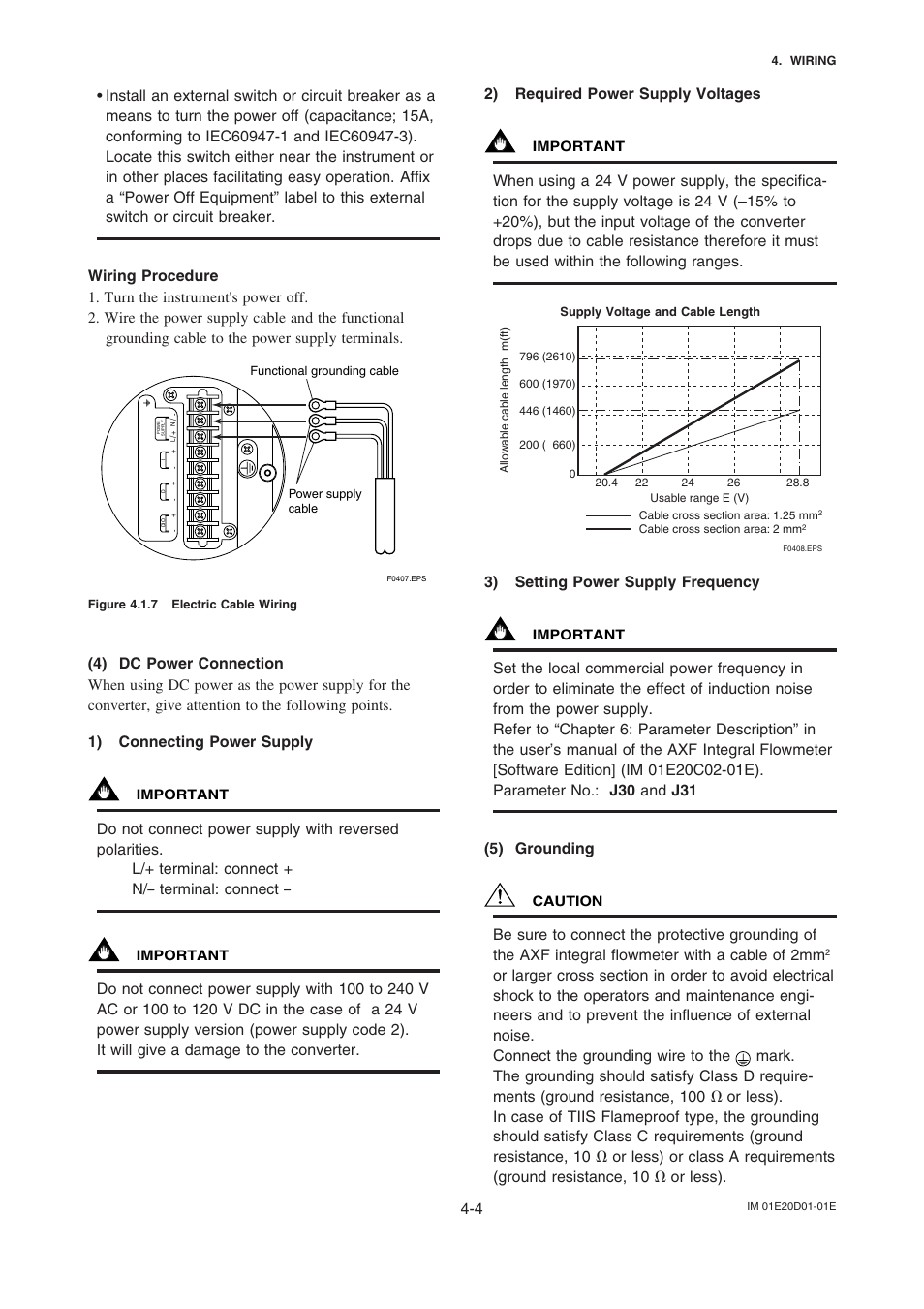 3) setting power supply frequency | Yokogawa ADMAG AXF User Manual | Page 8 / 13