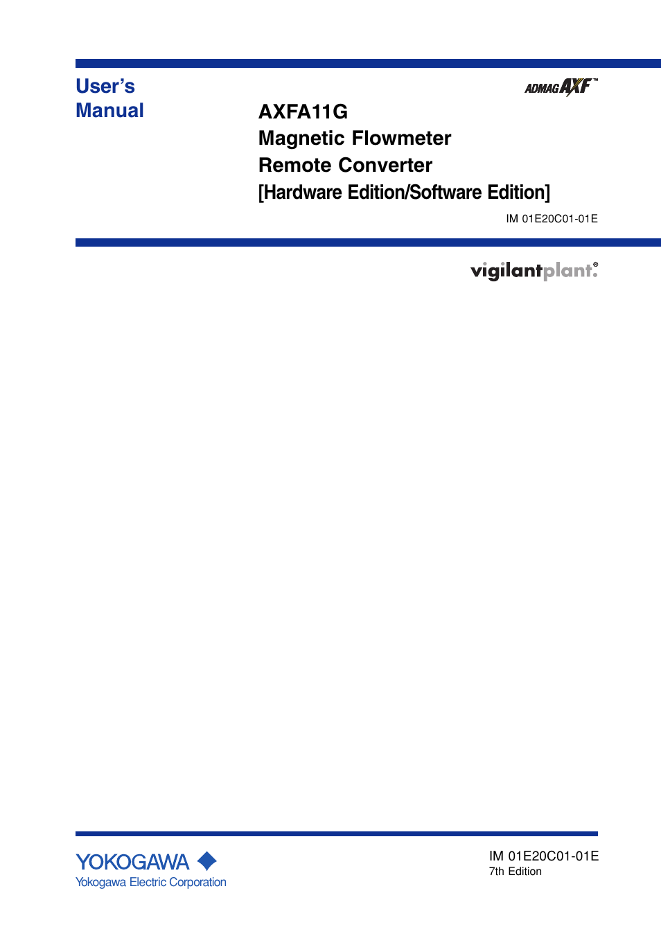 Yokogawa ADMAG AXF User Manual | 112 pages